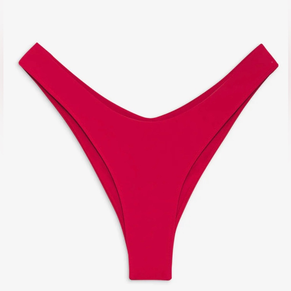 Frankies Bikinis Katarina Cheeky Bikini Bottom - True Red NWT